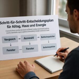 Schritt-für-Schritt-Entscheidungsplan für Alltag, Haus und Energie